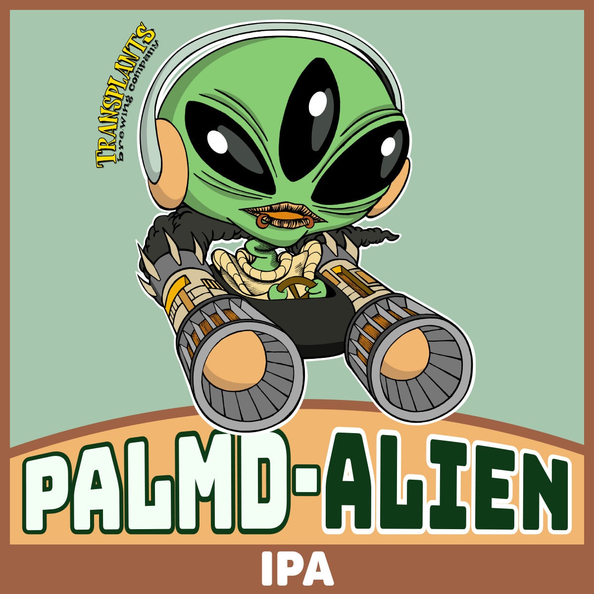 Palmd-Alien IPA Growler | Transplants Brewing Company